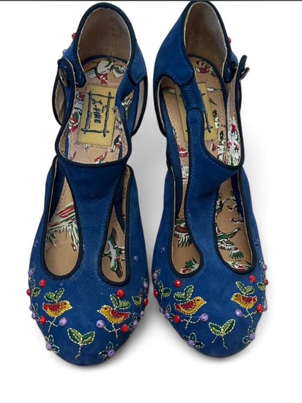 Miss L Fire blue Mary Janes - Picture 2 of 5